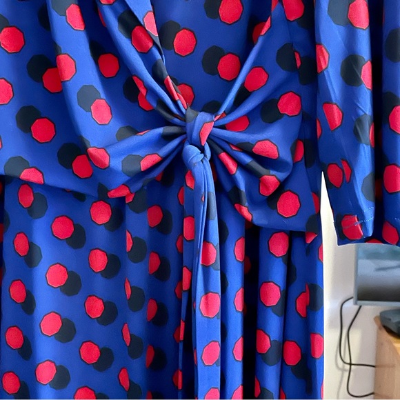 NWT- Jolie Moi Polka Ratette Dress, Blue Size 18 - Picture 5 of 10
